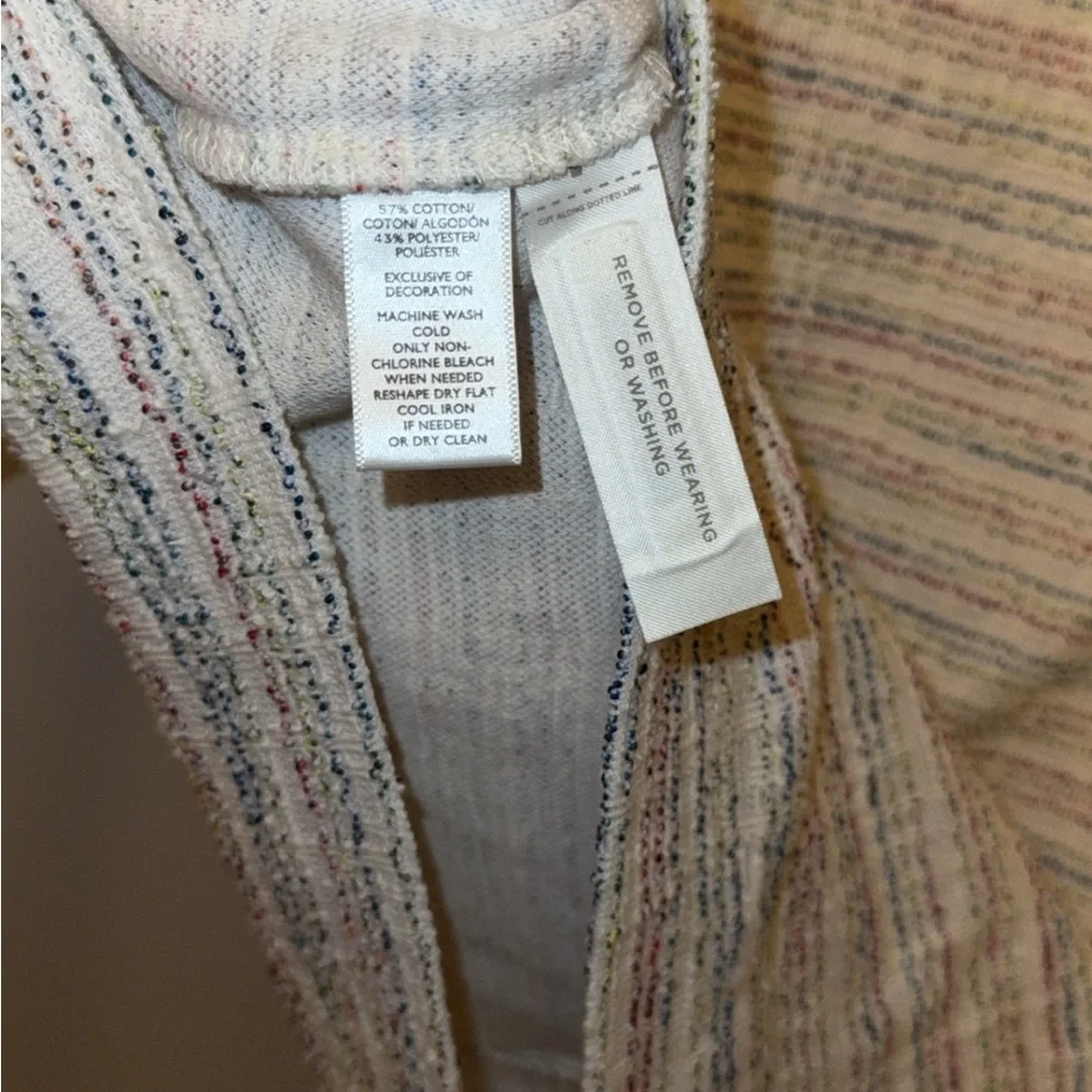 LOFT colorful bouncle Tweed Puff Sleeve Shift Dress - Picture 6 of 7